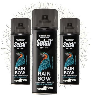 DETERMONDO 3 Bombolette di Vernice Spray Acrilica 400ml Bombolette Spray Colorate Multiuso per Interni ed Esterni (Ral 9010 Bianco Lucido)