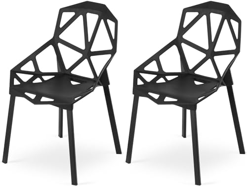 NMK HOME Gartenstühle Wetterfest 2er Set - Gartensessel Outdoor mit Langlebiger Netzstruktur und Robusten Beinen - Hergestellt aus Polypropylen