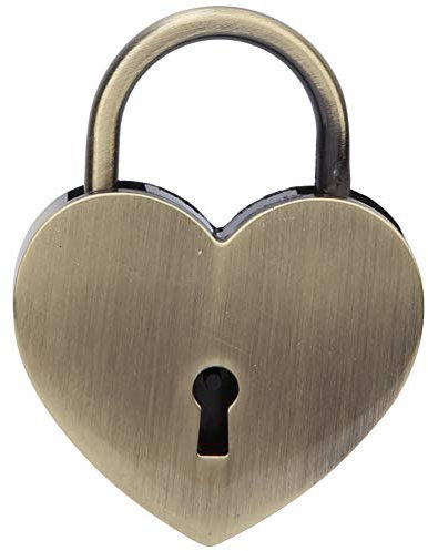 ANKROYU 1 Juego De Candado En Forma De Corazón, Candado Antiguo De Bronce, Candado Decorativo De Metal Clásico, Candado Vintage De Metal, Suministros Para Manualidades Domésticas Con Llave(B)