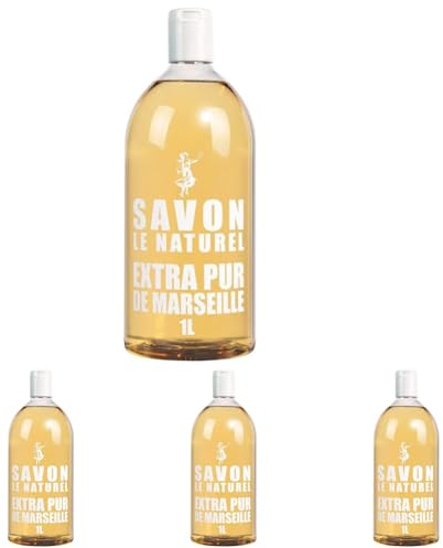 Savon Le Naturel Extra Pur de Marseille Recharge Universelle, 1L (Lot de 4)