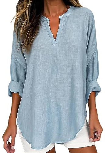 Offerte Del Giorno Prime Bluse E Camicie Donna Blusa Manica Corta Bianca Top Elegante Donna Matrimonio Camicetta Scollo A V Camicia Donna Elegante Rosa Antico Camicie Donna Lino Cotone Todays Deals