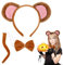 MAGICLULU Affen Stirnband Set Halloween Affenohren Kostüm Affenohren Stirnband Tierisches Stirnband Zubehör Tierkostüm Mit Stirnband/Fliege/Für Cosplay Karneval