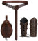 SWAWIS Mittelalter Kleidung Accessoires Set, Halloween Nekromanten Anzug mit Mittelalter Gürtel und GüRteltasche Elbogenschützer, Wikinger Kostüm Zubehör für Cosplay Halloween Zauberer Hexe（Braun）