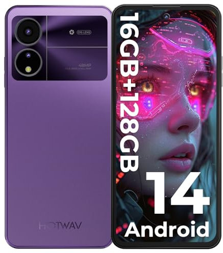 HOTWAV NOTE12 2024 Smartphone Ohne Vertrag, Android 14 Octa Core 16GB+128GB/1TB Erweiterbar Handy Ohne Vertrag, 6.8 HD+ Display 5160mAh Handy Günstig, 48MP+16MP Kamera Dual SIM 4G Simlockfreie Handys