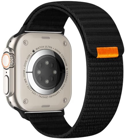 Finoriss Sport Loop Kompatibel mit Apple Watch Armband 49mm 46mm 45mm 44mm 41mm 40mm 38mm, Nylon Klettverschluss Band Kompatibel für iWatch Series Ultra 10 9 8 7 6 5 4 3 SE Herren