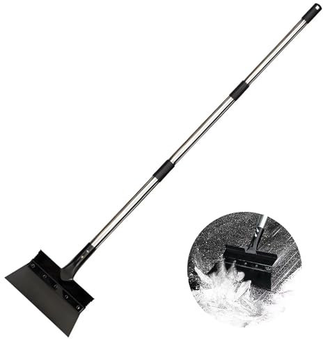 Multifunktionale Gartenschaufel Flache Schaufel Eiskratzer mit 160 cm Stiel für Jäten, Rasenkantenschneiden, Schaben und Eisentfernung, Gartengeräte, Werkzeuge zur Straßenenteisung