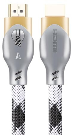 BOAACOUSTIC JIB Hi-end Audiofila Cavo HDMI 2.1, tessuto, 48 Gbps, cavo HDMI ad altissima velocità, risoluzioni 8K, compatibile con Xbox, PC, TV, cavo HDMI intrecciato 1.5 m