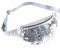 Bauchtasche Damen Silber Glitzer,Pailletten Metallic Gürteltasche Wasserdicht Reflektierend mit Reißverschluss Fächern Hüfttasche für Karneval,Festival,Party,Sport Outdoor & Reisen