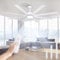 Airwit 183cm Très Grand 8 Pales en Aluminium Ventilateur Plafond avec Lumiere et Telecommande, Silencieux Lampe Ventilateur Plafond avec Reversible DC Moteur pour Exterieur Terrasse, Grande Pièce