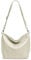 Caspar Klassisch Elegante Leder Handtasche Damen Tasche mit verstellbarem Schultergurt - PREMIUM LINE - Modell No.803 - Made in Italy, Farbe:beige, Accessoires:One Size