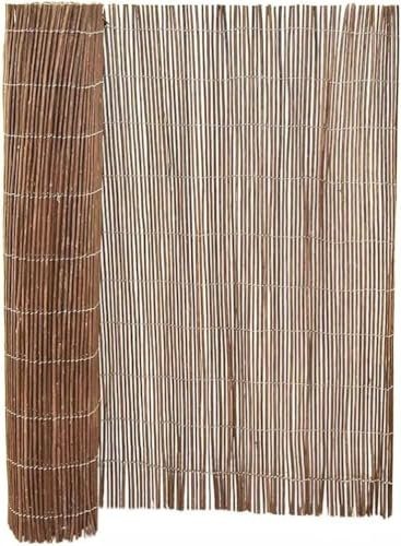 HMWD 4m Wide Natural Willow Screening Roll – Premium Outdoor Garden Privacy Fence Panel for Ultimate Wind & Sun Protection, Stylish Decorative Border for Patio/Backyard/Balcony (1m x 4m)