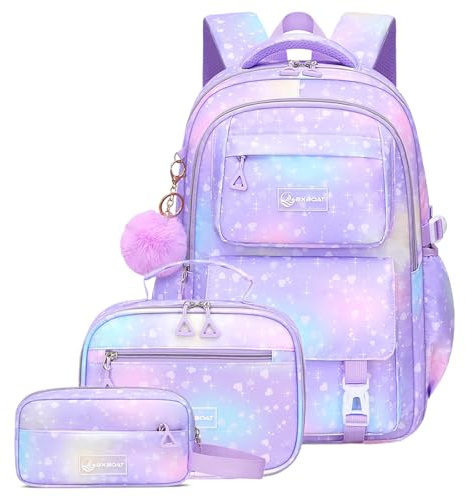 Amythe Schulrucksack Mädchen Teenager 3 Teilig für Schule Reisen