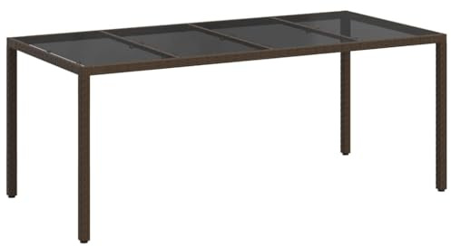 vidaXL Garden Table Brown Poly Rattan