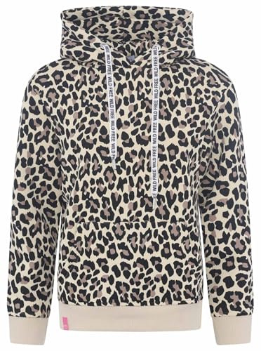 Zwillingsherz Damen Kapuzenpullover, Leoparden-Muster, Beige, Langarm (DE/NL/SE/PL, Alphanumerisch, XL, Regular, Regular, Beige)
