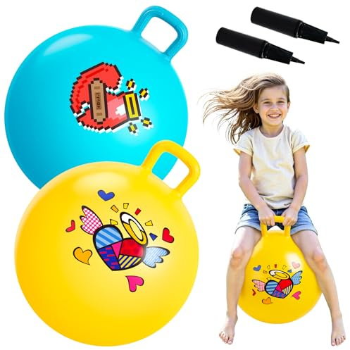 U&C Planet 45CM Hüpfball für Kinder Sprungball mit Pumpe Hopper Ball für Kleinkind ab 3 Jahre aufblasbare Space Hoppers Jump Ball Drinnen & Draußen
