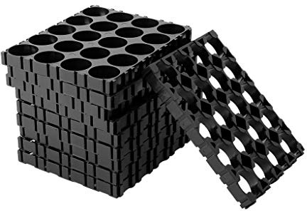 10 Packs 4x5 Cell 18650 Battery Holder Spacer Radiating 20-hole Bracket For Electric Car Bike Toys Case Box Bracket Stand Shelf Storage Container Pack Cover Organizer Bag Pouch Pack Charger Clip Slot