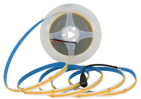 MALIIGAZA COB LED Streifen 12V 5m Warmweiß 3000K CRI>90 8mm | für Innenbeleuchtung, gleichmäßiges Licht ohne Punkte, dimmbar & zuschneidbar (ohne Netzteil und Controller)