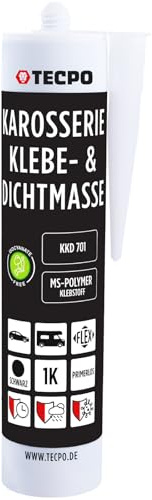 TECPO Karosseriekleber Dichtstoff MS Polymer, 414g Schwarz UV-und Witterungsbeständig Überlackierbar- Abdichtung von Karosserieteilen, Blechen und Fugen