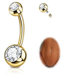 Bonbling 14G Bauchnabelpiercing Hypoallergen G23 Titan Zirkonia Bauchnabel Ring Nabelpiercing Bauchpiercing Schmuck