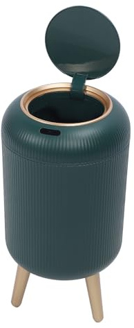 ZASCHMOY Poubelle à Capteur Intelligent, Plastique étanche, Poubelle Automatique Contact, Adaptée aux Salles de Bains et Cuisines, Vert foncé. (vert foncé)