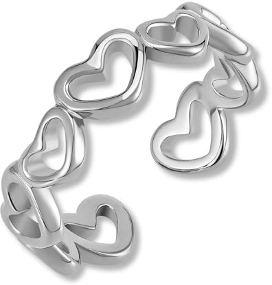 GD GOOD.designs Herz Ring verstellbar - Damenring aus 316L Edelstahl in 18K Gold, Roségold oder Silber - Wasserfeste Ringe - Inkl. Geschenkbox (Ringgröße 52-60)