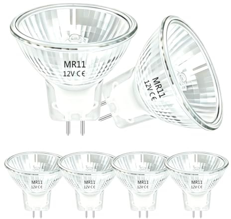 Wieyily Bombilla Halógena MR11 GU4 12V 20W Regulable, 35 mm x 35 mm | GU4 Focos Halógenos para Iluminación Empotrada, Iluminación Paisajista, Blanco Cálido 2700K, Paquete de 6