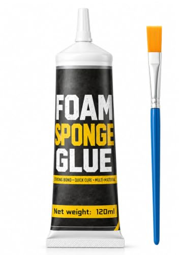 LAMXIN Foam självhäftande spray, 120 ml snabbtorkande och stark självhäftande spray för EVA, svamp och skumplattor, lättanvänt pyssellim för gör-det-själv-former, kort och förpackningsinlägg