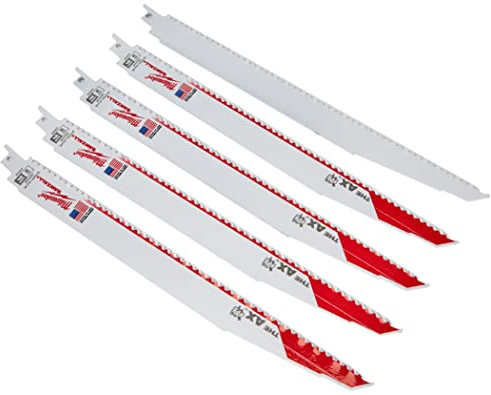 Milwaukee 48–00–5027 die AX 12 Zoll, 5/8 TPI Super – Klinge, Porzellanperlen, Weiß
