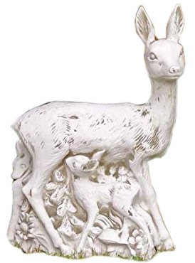 Antikes Wohndesign REH Familie Gartenskulptur Tierfigur Steinfigur Steinskulptur 76KG