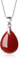 COAI Geschenkideen 925 Sterling Silber Halskette aus Achat Rot Träne der Engel und Wassertropfen Anhänger für Damen und Mädchen