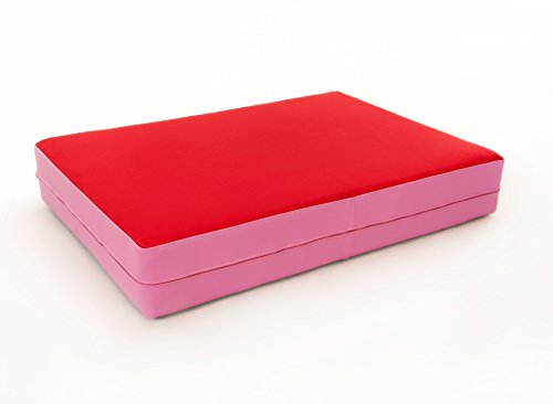 FLIXi Hüpfmatratze - ab 1 Jahre - Turn Matte für Kinder - Spiel Matratze zum Toben - Hüpfen - Balancieren Rot/Pink