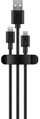 Goobay 70685 Kabelmanagement 3 Slots/Kabelhalter für 5 Kabel, Kabelklemme für Schreibtisch, Auto, Büro, Kabelclip Selbstklebend, Kabel Organizer, 55x15x16 mm, 3er Set, Schwarz
