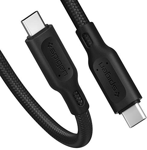 Spigen DuraSync USB C to C 2.0 Cable, 60W & 480Mbps, 1.5m, Durable Cotton Braided Power & Data Transfer, ONLY USB C Compatible, with Macbook, iPad Pro 2018, Galaxy, Huawei, Pixel