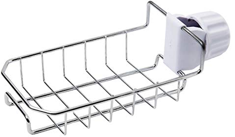Delleu Soporte de Esponja Faucet,Fregadero Organizador Drainer para lavavajillas,Grifo de Acero Inoxidable Estante Estante de jabón Colgante portabicicletas para baño Cocina