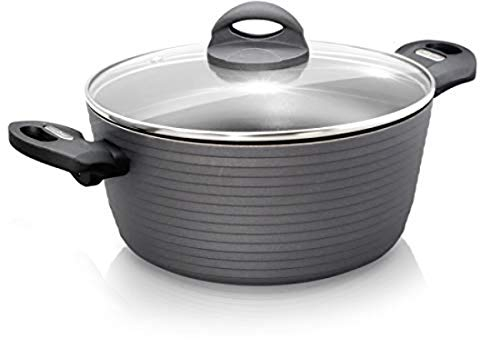 NutriChef Ersatzteil – Dutch Oven Topf mit Deckel, 3,6 Quart, klein, schwarz