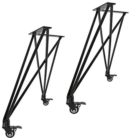 Natural Goods Berlin 2X Tischgestell X Set Hairpin Legs Tischbeine |12mm Stahl | Esstisch, Schreibtisch, Bank, Couchtisch | Schwarz, Weiß (H 49cm (Bank mit Rollen), Schwarz)