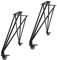 Natural Goods Berlin 2X Tischgestell X Set Hairpin Legs Tischbeine |12mm Stahl | Esstisch, Schreibtisch, Bank, Couchtisch | Schwarz, Weiß (H 49cm (Bank mit Rollen), Schwarz)