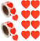 GOTH Perhk 1000 Stück Herz Aufkleber, Selbstklebende Herzform Etiketten für Hochzeit Valentinstag Geburtstag Verpackung und Scrapbooking Dekoration (Rot)