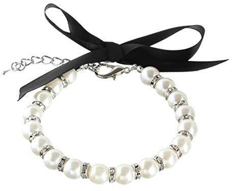 RayMinsino Hund Katze Perlen Halskette Halsband Bling Zubehör Haustier Welpen Schmuck verstellbares Halsband