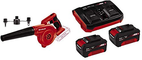 Einhell Soffiatore cordless TE-CB 18/180 Li-Solo Power X-Change, Li-Ion, 18 V, flusso d'aria soffiante fino 180 km/h, 15500 min-1 + 2X 3,0Ah & Twincharger PXC Starter Kit