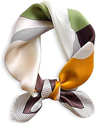 LumiSyne Mode Seidenschal Damen Katzenmuster Quadratischer Schal Weiche Warmer Satin Geschäfts Freizeit Stil Kopftuch Dekoration Bandana Haarband Frühling Herbst