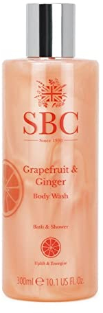 SBC Skincare Grapefruit & Ginger Body Wash - 300ml | Moisturising Body Wash For The Family | Vegan Friendly Shower Cream | Cleansing Shower Gel For Men And Women