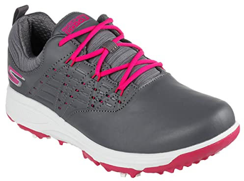 Skechers GoGolf Pro2 Kids Spiked Golf Shoes Charcoal/Pink 5 (38)