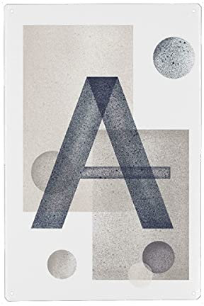 artboxONE Metall-Poster 40x60 cm Buchstaben Letter A in Grey von Künstler Sasha Lend