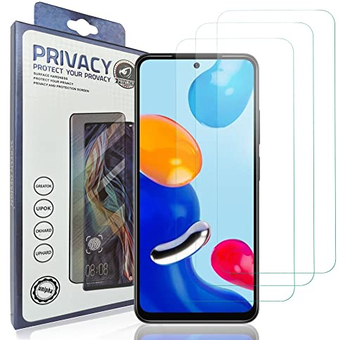 WallDector Protecteur D'écran pour Xiaomi Redmi Note 11, protecteur d'écran film de protection film blindé HD 9H film Verre Trempé Compatible pour Xiaomi Redmi Note 11 3 pièces
