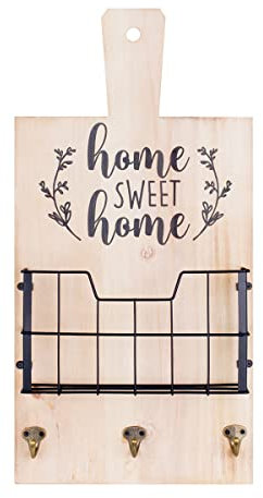 Support murale, Porte-clés et courrier; Home Sweet Home, 60 x 8 x 30 cm