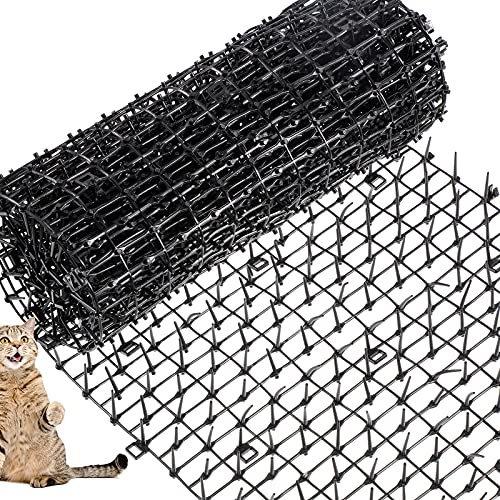 Zopeal 158 x 12 Inch/1 Rolll Cat Spikes Keep Dog Off Couch Cat Deterrent Mat Strips Spiked Mat Fence Outdoor Indoor Keep Pet Off Couch Furniture Garden