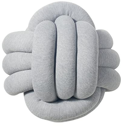 DeLovin Knoten Kissen geknotetes Kissen für Sofa, grau, dekorativ, Bett, Zierkissen Knoten, Plüsch Kissen Weiches, Knoten Ball Kissen
