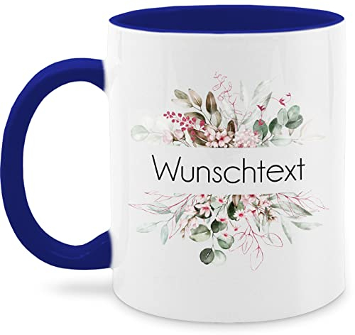 Tasse Tassen 325ml - Aufdruck selbst gestalten - Wunschtext I Geschenk personalisiert I Geschenk Weihnachten - 325 ml - Dunkelblau - kaffeetasse fürs büro custom mug personalisierte blume
