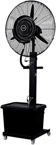 Locuetyn Oscillating Outdoor Fan with Misting Kit, 3-Cooling Speed Misters with High RPM, Water Mister Spray for Cooling Patio Fan, Black